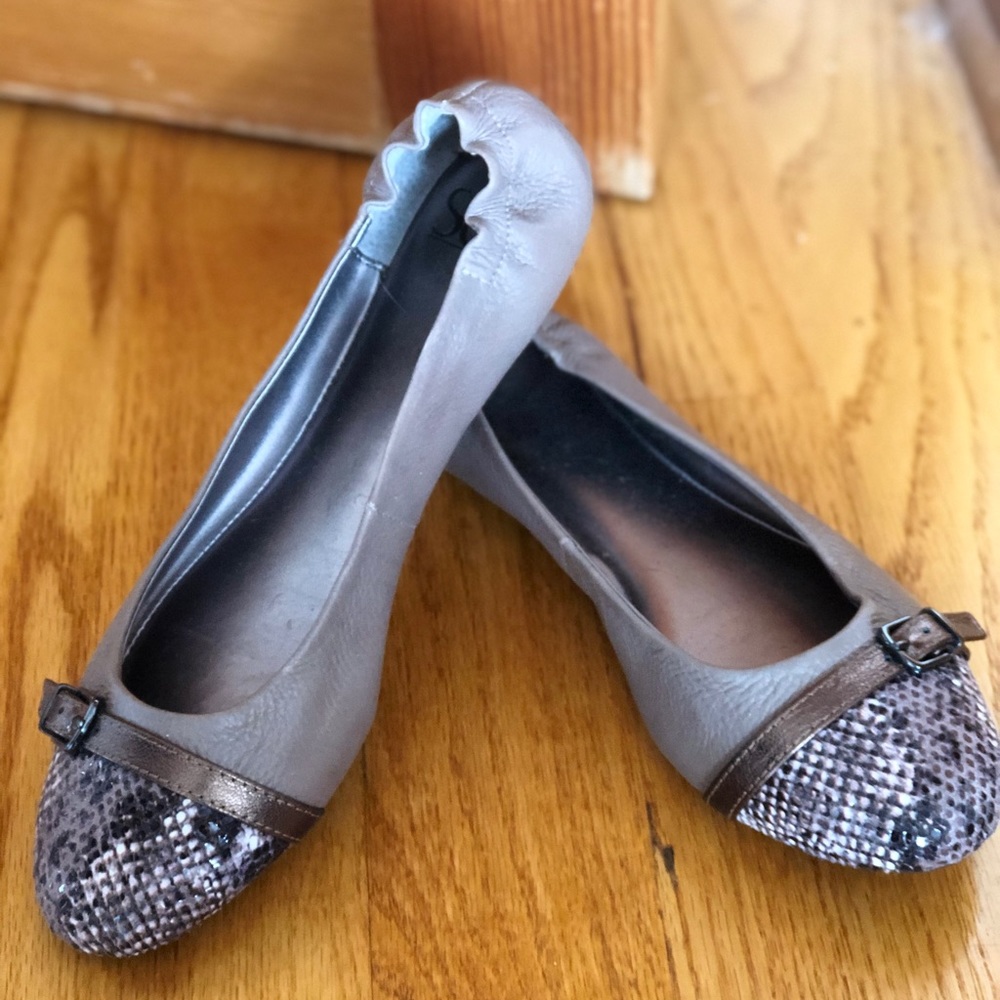 Born Ballet Flats with faux snakeskin accents.